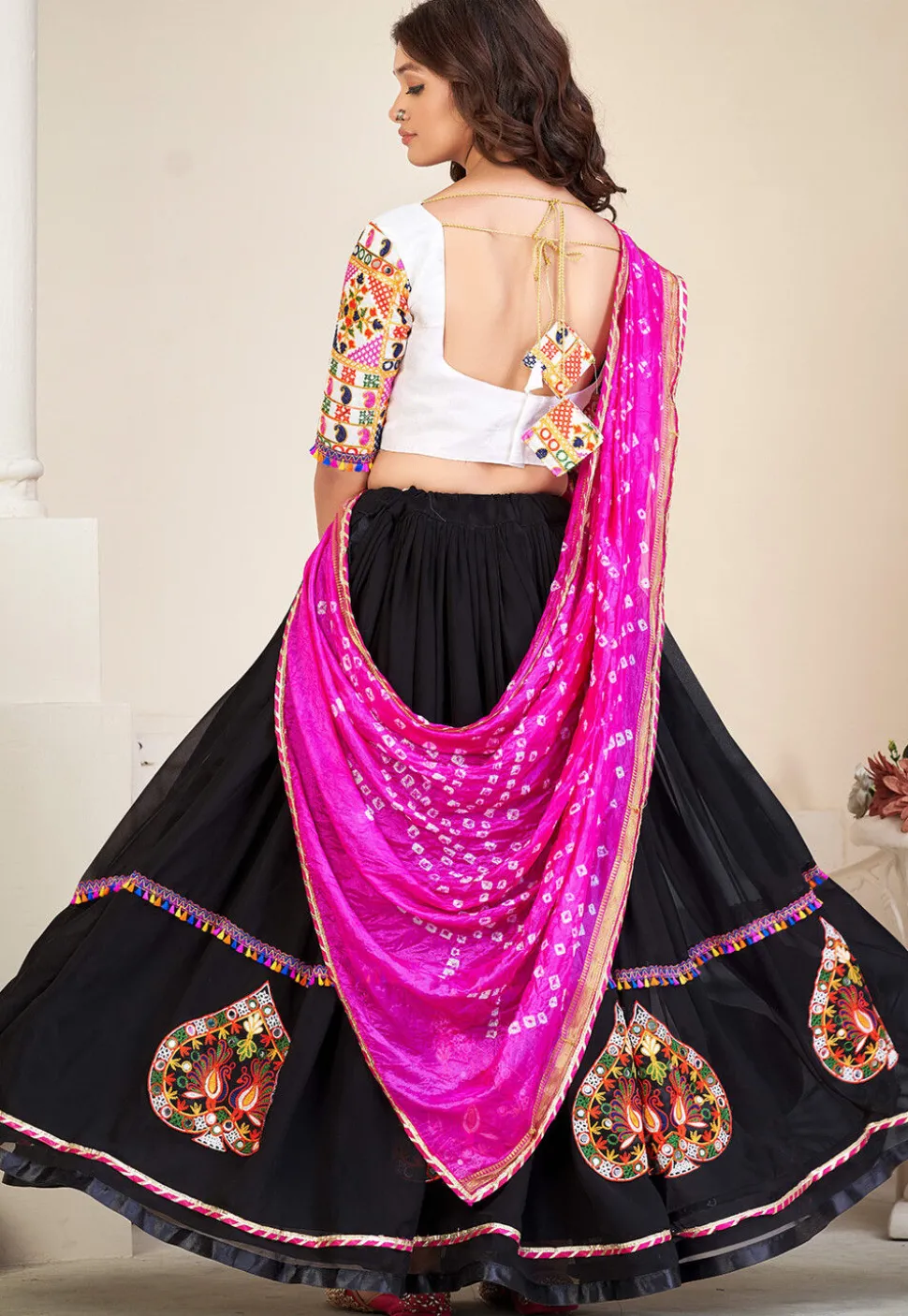 Navratri Special Georgette Lehenga in Black