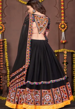 Navratri Special Georgette Lehenga in Black