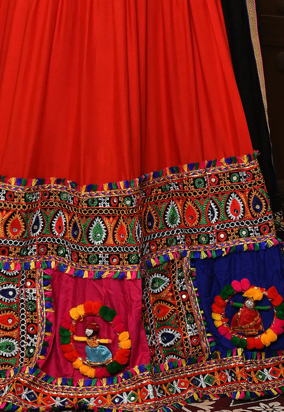 Navratri Special Rayon Embroidered Lehenga in Red