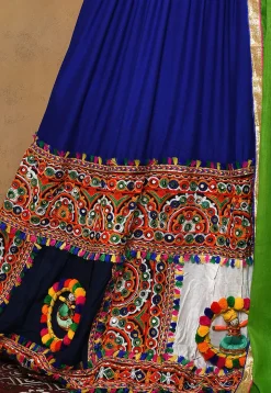 Navratri Special Rayon Embroidered Lehenga in Royal Blue
