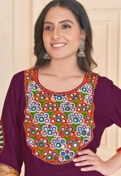 Navratri Special Rayon Lehenga in Purple