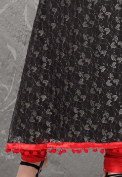 Net Salwar Set in Black