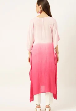 Ombre Crepe Kaftan in Pink