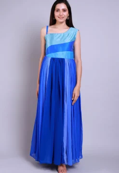 Ombre Georgette Gown in Blue