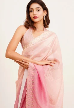 Ombre Tissue Silk Saree in Pink
