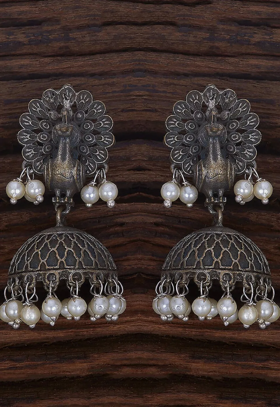 Oxidised Jhumka Style Earrings