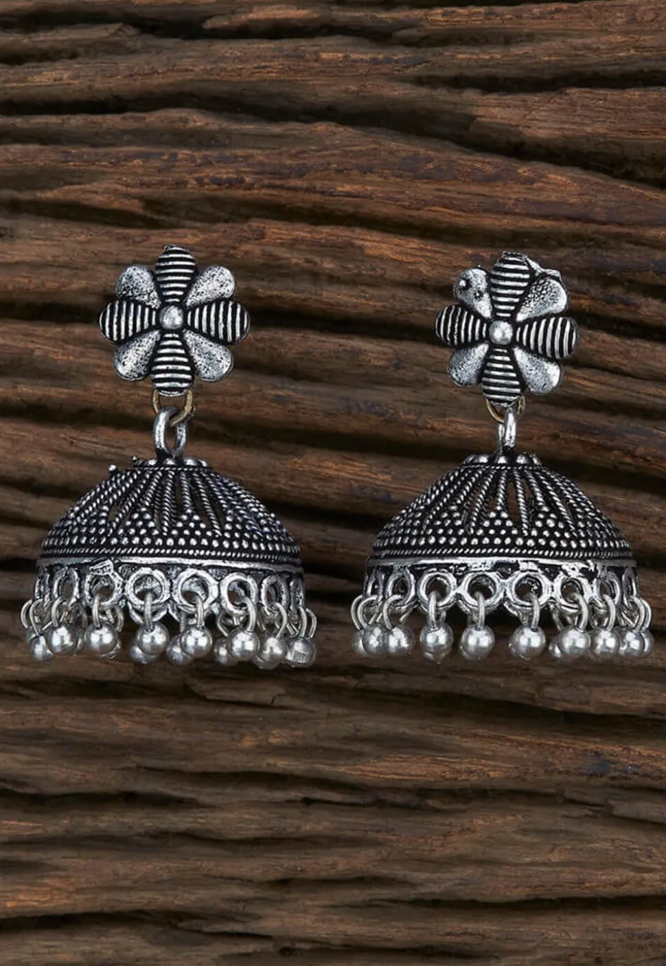 Oxidised Jhumka Style Earrings