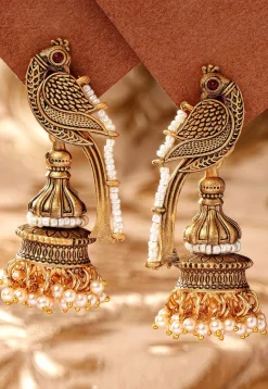 Oxidised Jhumka Style Earrings