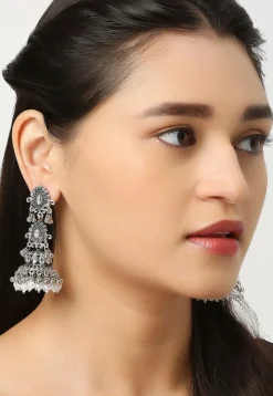 Oxidised Jhumka Style Earrings