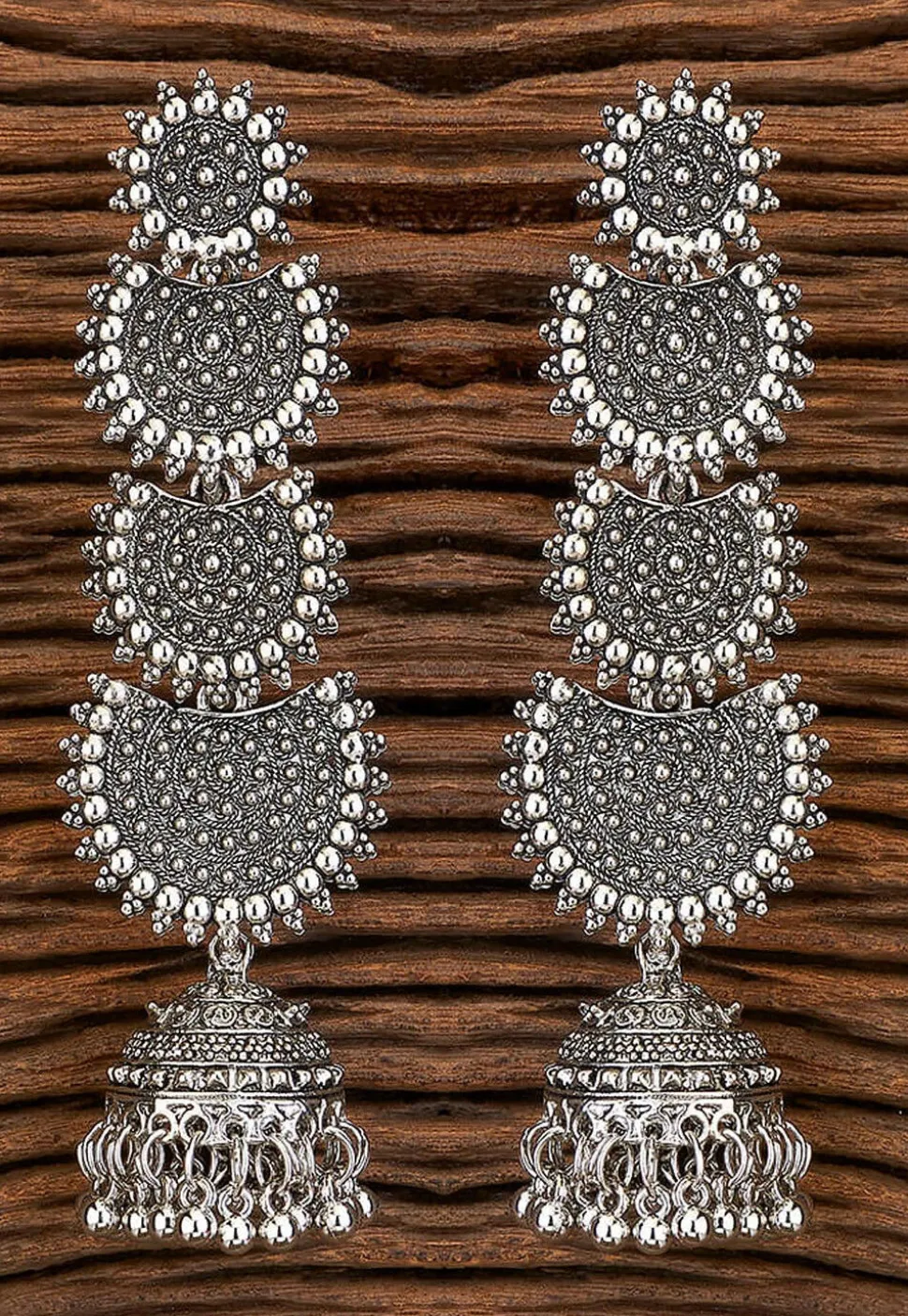 Oxidised Jhumka Style Earrings