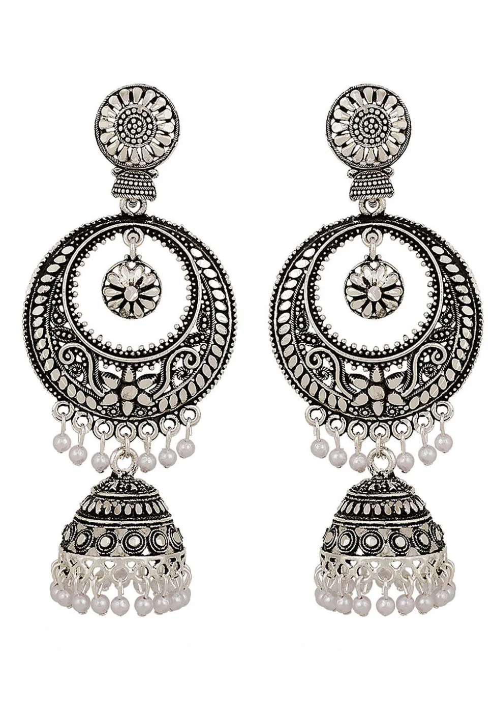 Oxidised Jhumka Style Earrings