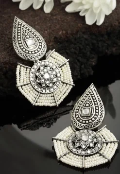 Oxidised Kundan Earrings