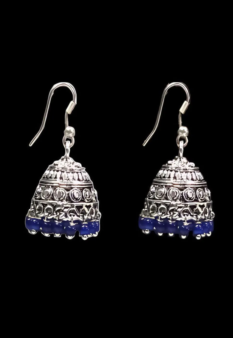 Oxidised Stone Studded Earrings