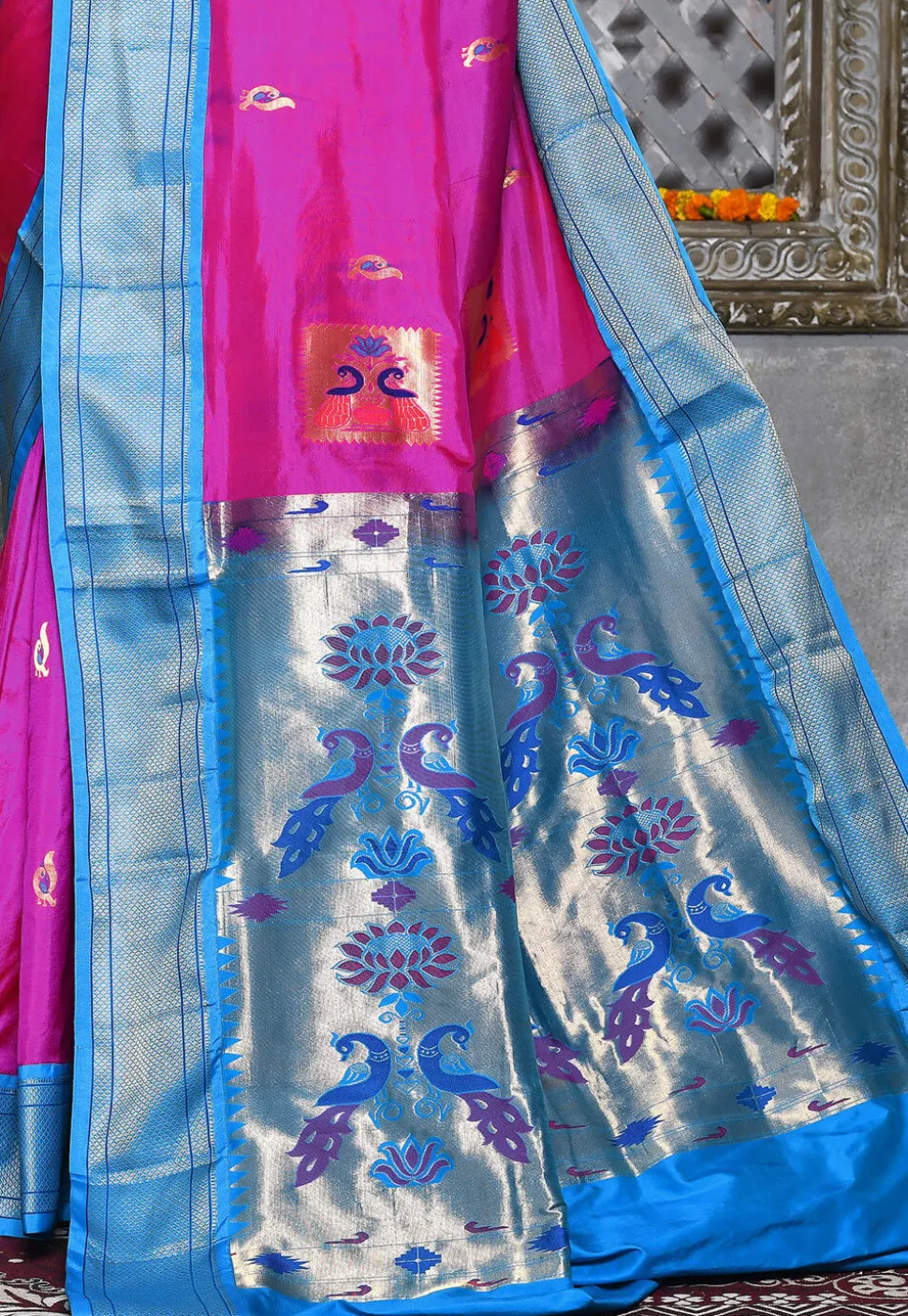 Paithani Pure Silk Saree in Magenta