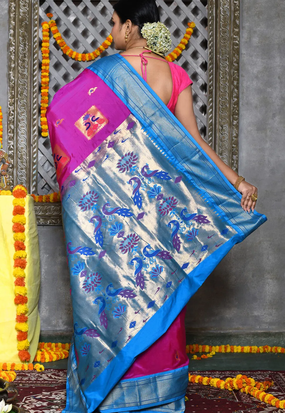 Paithani Pure Silk Saree in Magenta