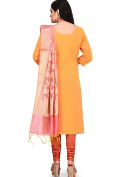 Patch Work South Cotton Straight Suit in Mustard