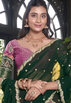 Patola Printed Art Silk Lehenga in Purple