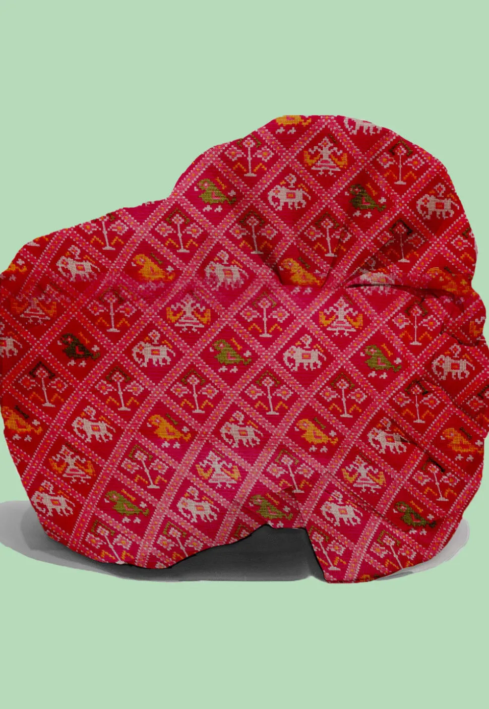 Patola Printed Kota Silk Kids Turban in Fuchsia