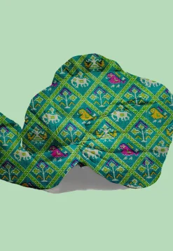 Patola Printed Kota Silk Kids Turban in Sea Green