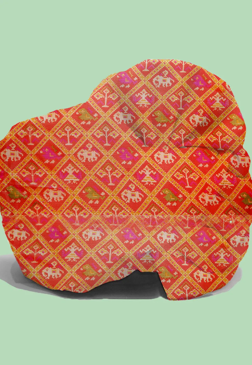 Patola Printed Kota Silk Kids Turban in Orange