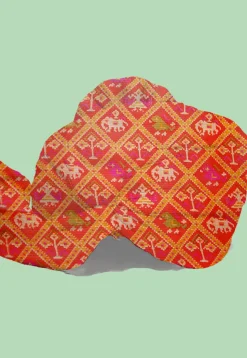 Patola Printed Kota Silk Kids Turban in Orange