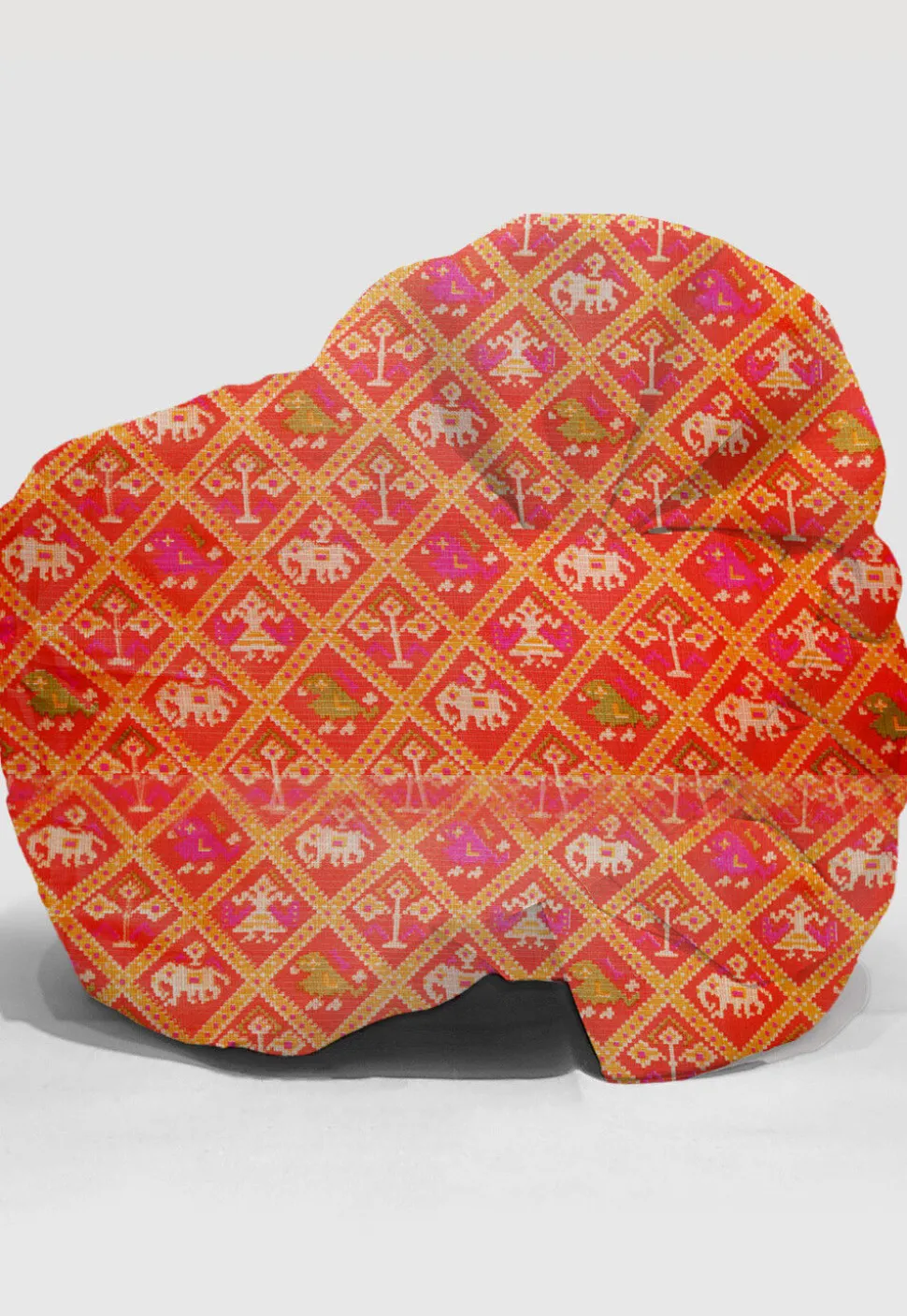Patola Printed Kota Silk Unisex Turban in Orange