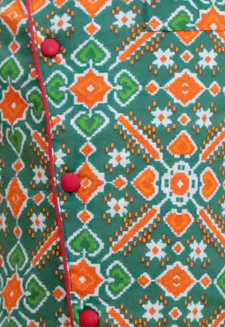 Patola Printed Pure Cotton Kurta Set in Dark Green