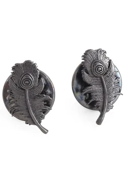 Peacock Grace Metallic Collar Tips