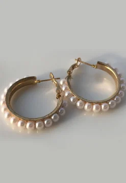 Pearl Hoops Earring