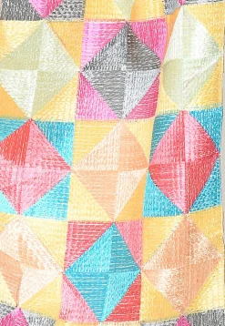 Phulkari Embroidered Cotton Dupatta in Multicolor