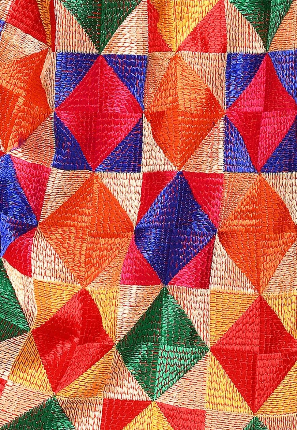 Phulkari Embroidered Cotton Dupatta in Multicolor