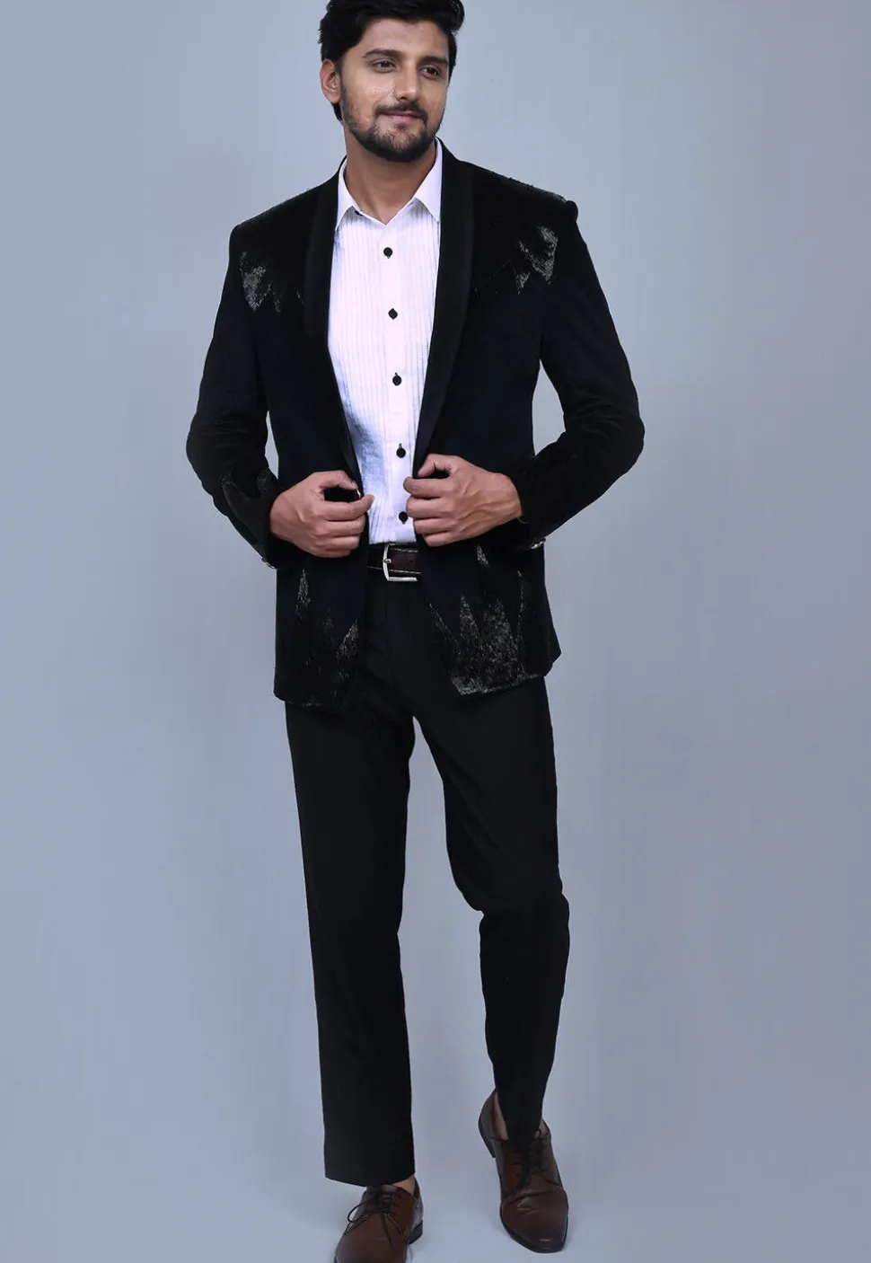 Pintucks Satin Shirt in White