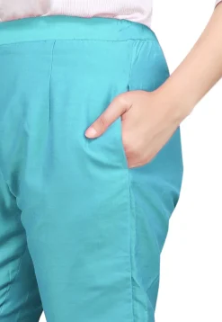 Plain Art Bhagalpuri Silk Pant in Blue