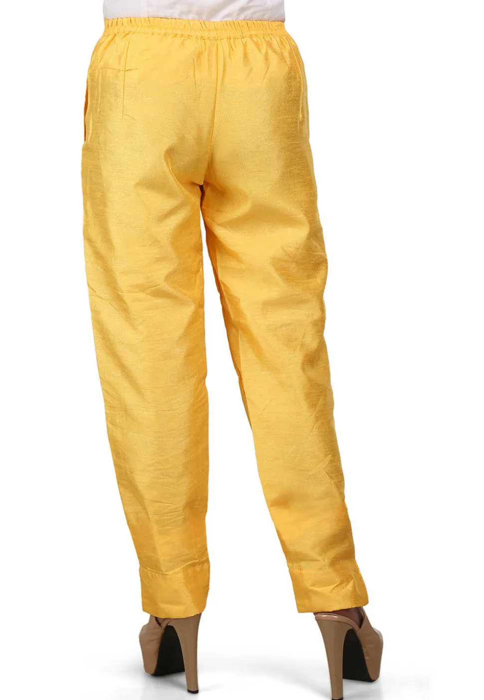 Plain Art Dupion Silk Trouser in Yellow