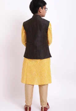 Plain Art Silk Jacket in Brown