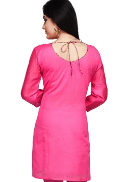 Plain Chanderi Kurti in Fuchsia