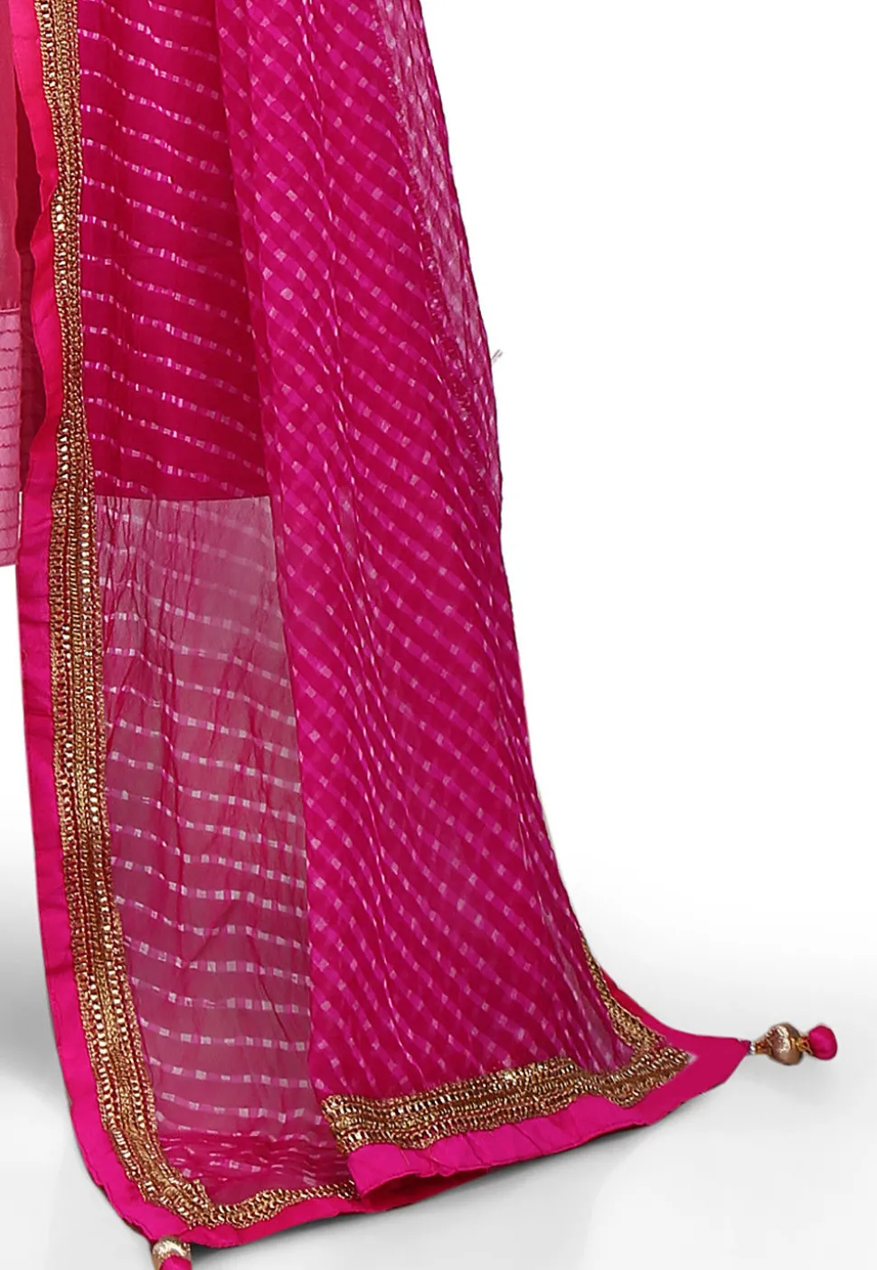 Plain Chanderi Silk Anarkali Suit in Pink