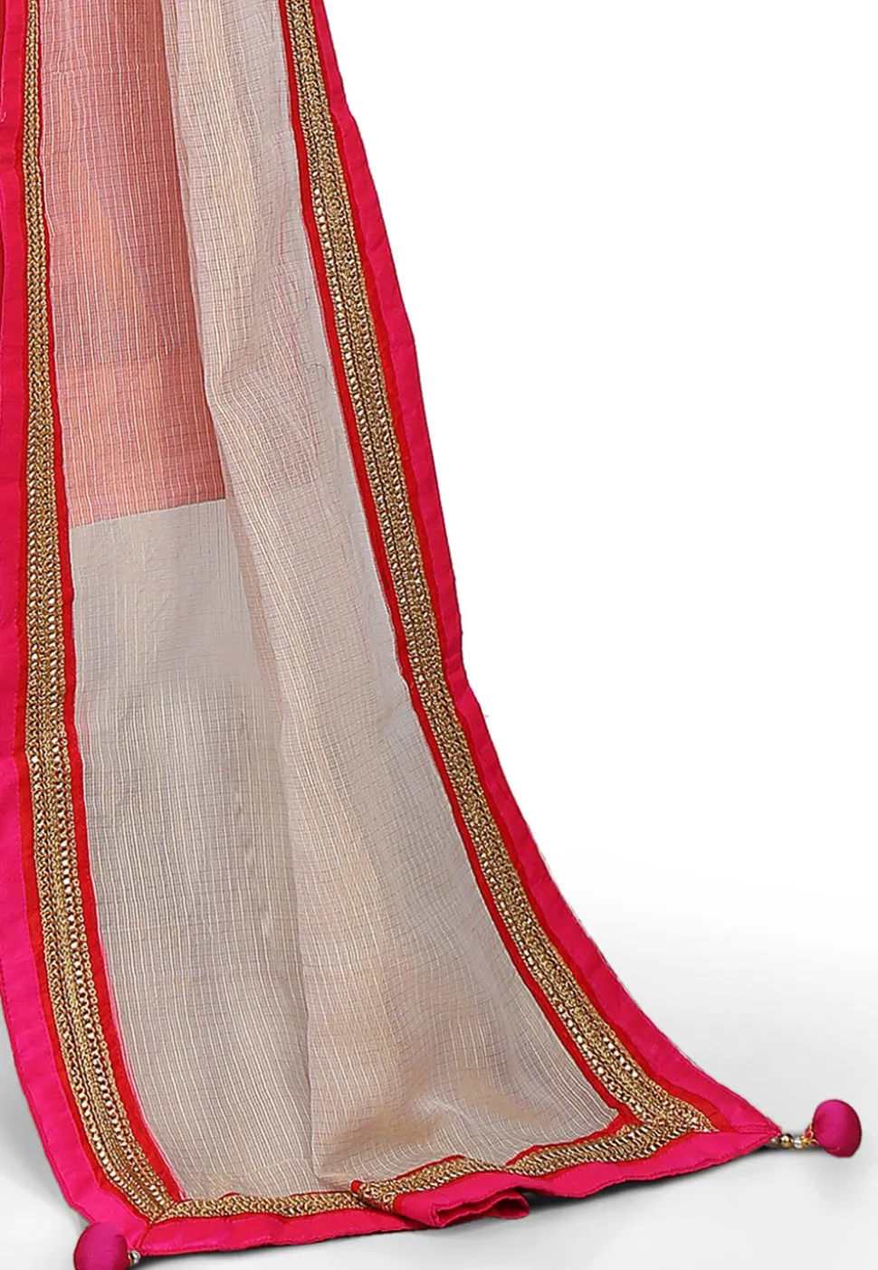 Plain Chanderi Silk Anarkali Suit in Peach