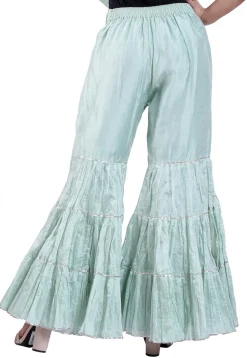 Plain Chanderi Silk Sharara in Sky Blue