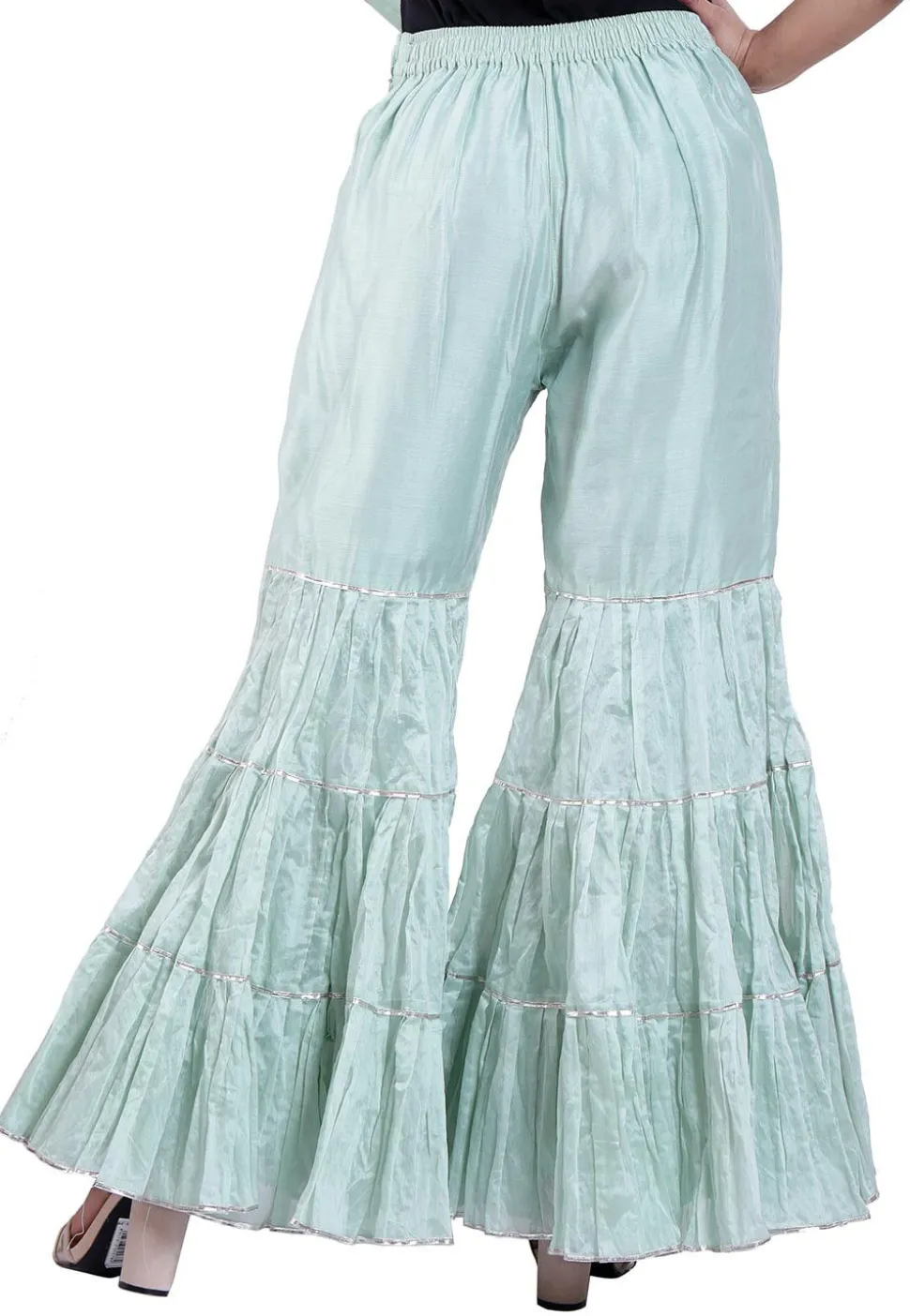 Plain Chanderi Silk Sharara in Sky Blue