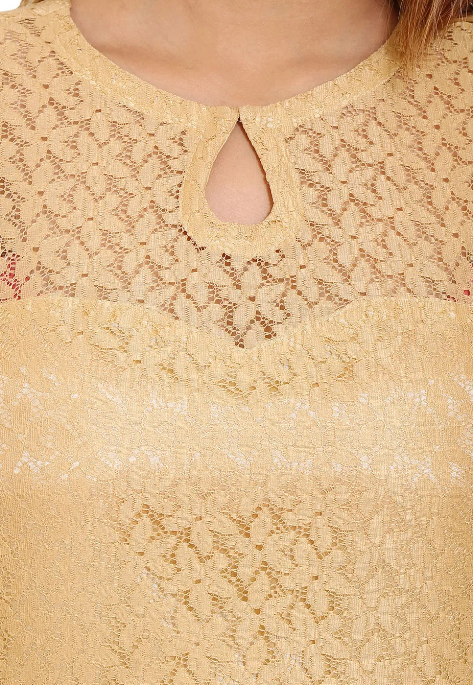 Plain Chantelle Net Abaya Style Suit in Beige