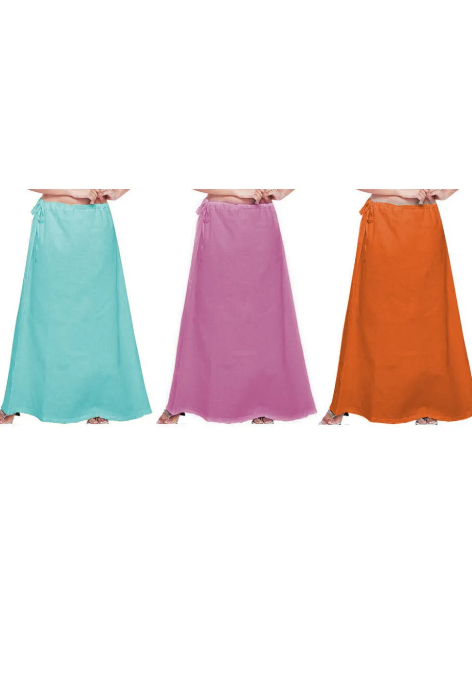 Plain Combo of Cotton Petticoats in Multicolor