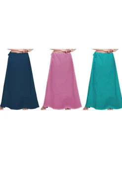 Plain Combo of Cotton Petticoats in Blue and Pink