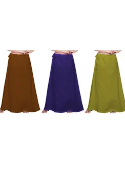 Plain Combo of Cotton Petticoats in Multicolor