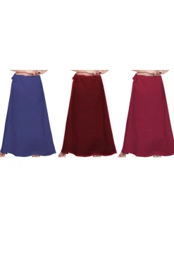 Plain Combo of Cotton Petticoats in Multicolor