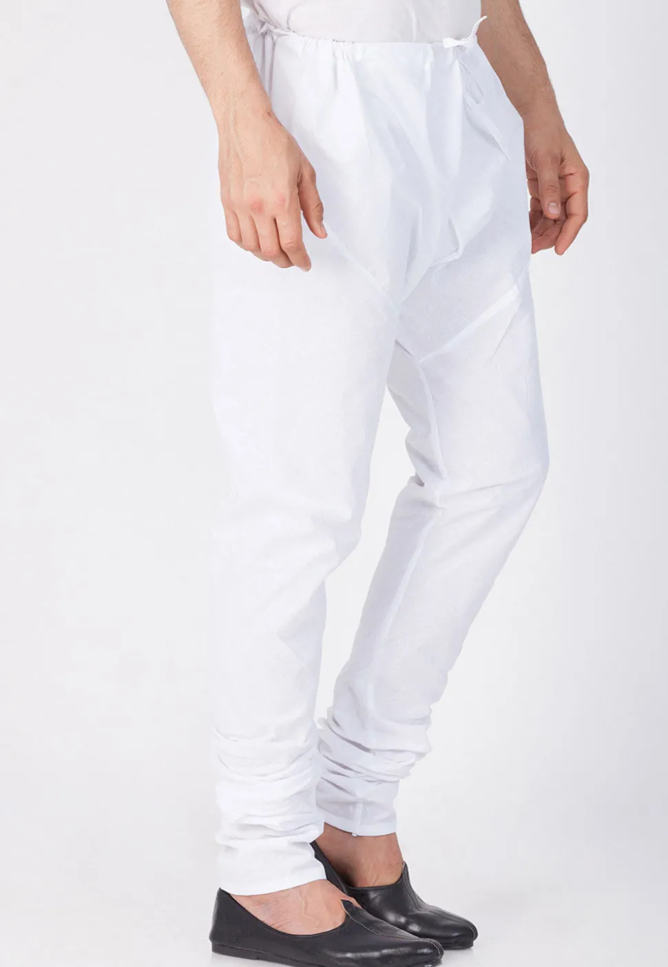 Plain Cotton Churidar in White