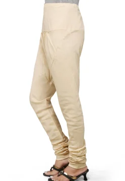 Plain Cotton Churidar in Light Beige