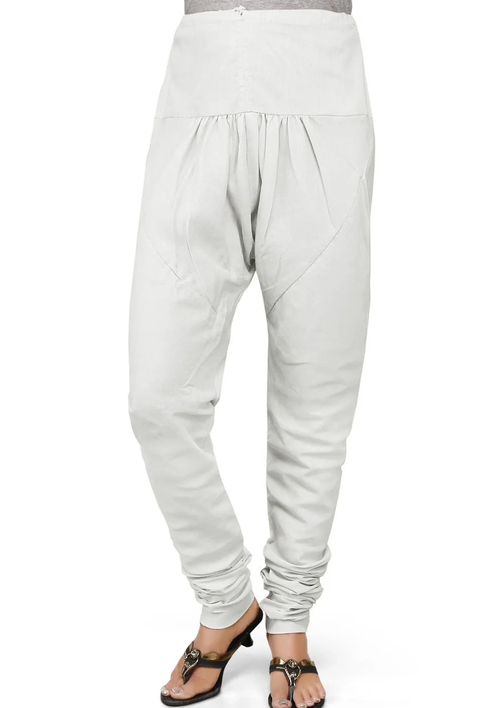 Plain Cotton Churidar in Off White