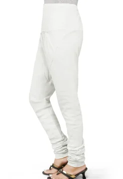 Plain Cotton Churidar in Off White