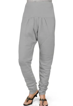 Plain Cotton Churidar in Light Grey